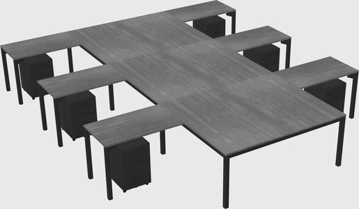 Shared l-shaped desk