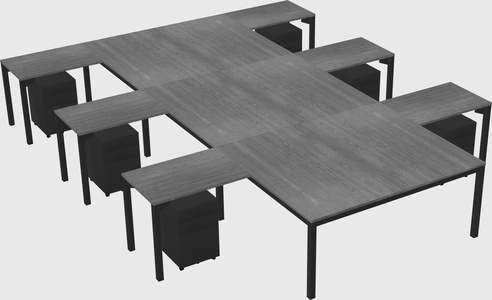 Shared l-shaped desk