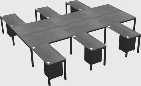 Shared l-shaped desk