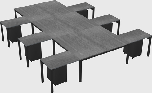 Shared l-shaped desk
