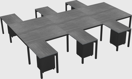 Shared l-shaped desk