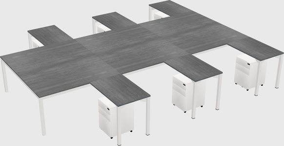 Shared l-shaped desk