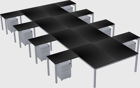 Shared l-shaped desk