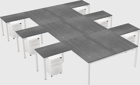 Shared l-shaped desk