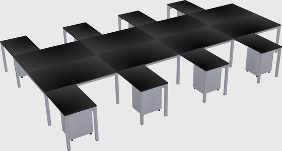 Shared l-shaped desk