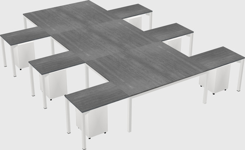 Shared l-shaped desk