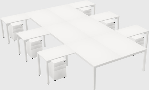 Shared l-shaped desk