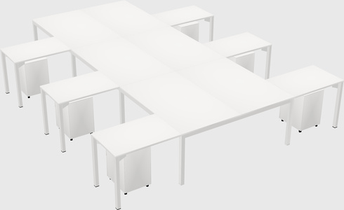Shared l-shaped desk