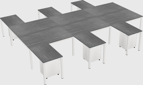 Shared l-shaped desk