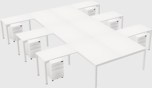 Shared l-shaped desk