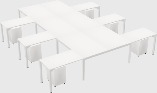Shared l-shaped desk