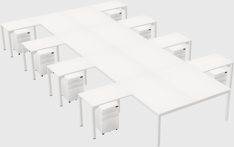Shared l-shaped desk