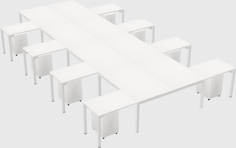 Shared l-shaped desk