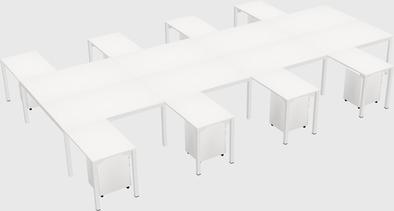 Shared l-shaped desk