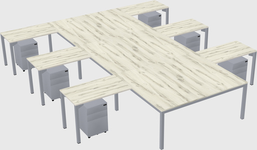 Shared l-shaped desk