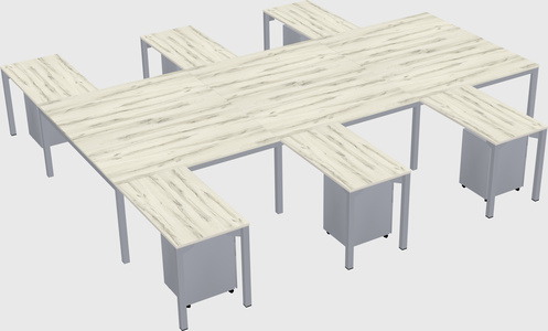 Shared l-shaped desk