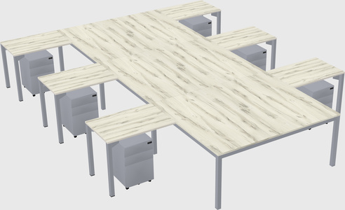 Shared l-shaped desk
