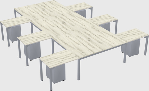 Shared l-shaped desk