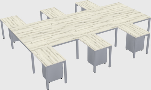 Shared l-shaped desk