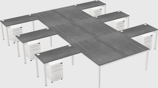 Shared l-shaped desk