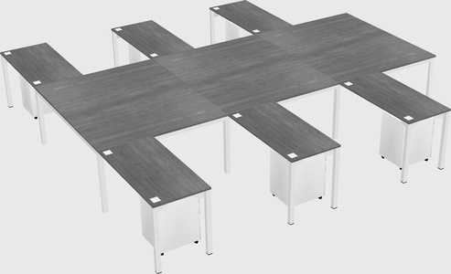 Shared l-shaped desk