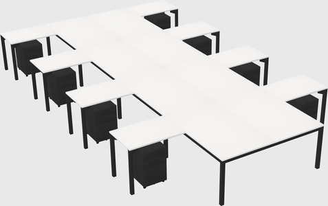 Shared l-shaped desk