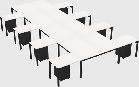 Shared l-shaped desk