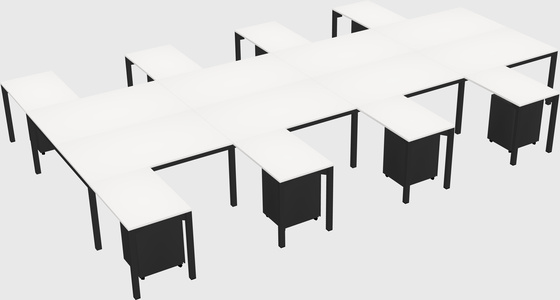 Shared l-shaped desk