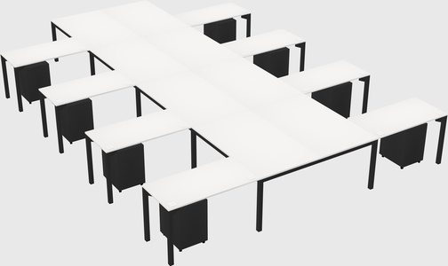 Shared l-shaped desk