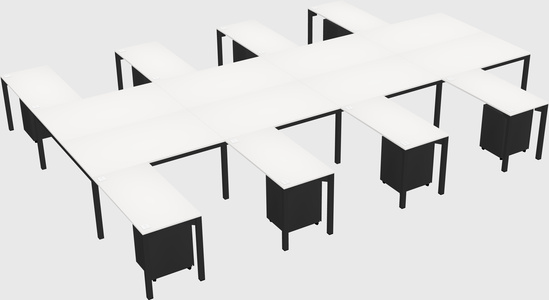 Shared l-shaped desk