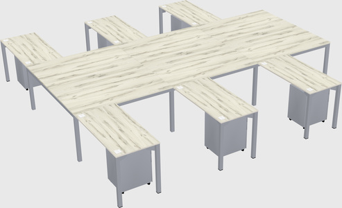 Shared l-shaped desk