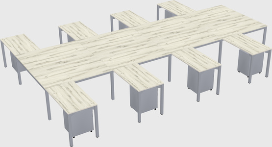 Shared l-shaped desk