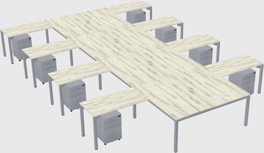 Shared l-shaped desk