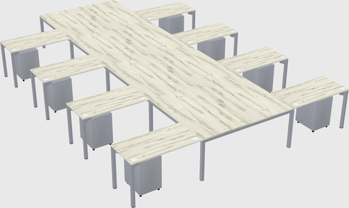 Shared l-shaped desk
