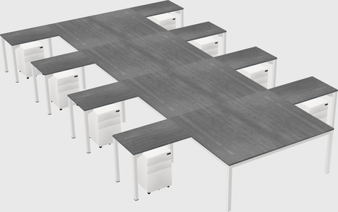 Shared l-shaped desk