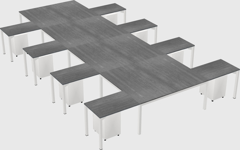 Shared l-shaped desk