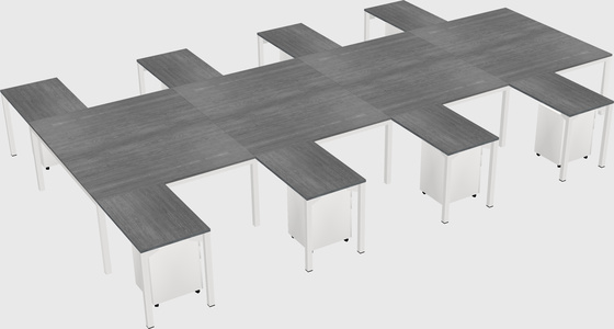 Shared l-shaped desk