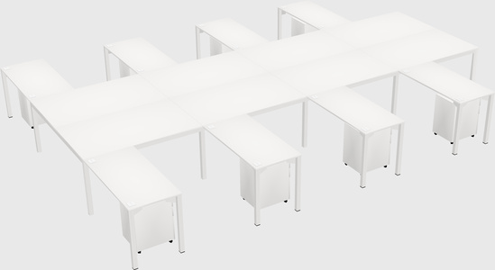 Shared l-shaped desk