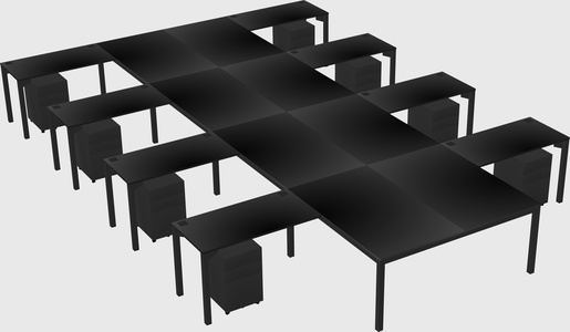 Shared l-shaped desk