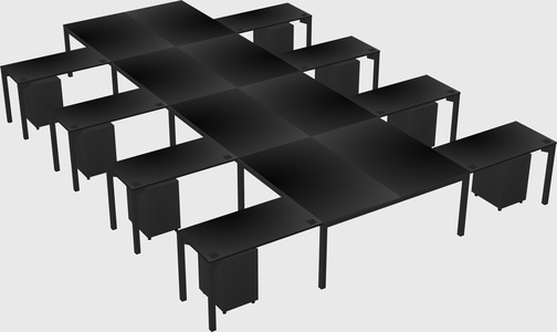 Shared l-shaped desk