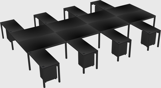 Shared l-shaped desk