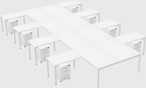 Shared l-shaped desk