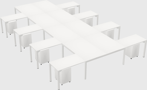 Shared l-shaped desk