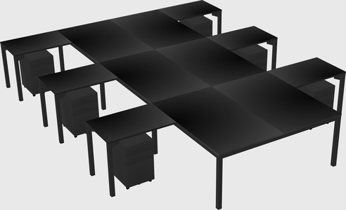 Shared l-shaped desk