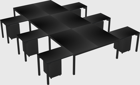 Shared l-shaped desk