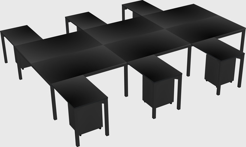 Shared l-shaped desk
