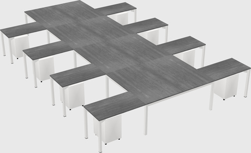 Shared l-shaped desk