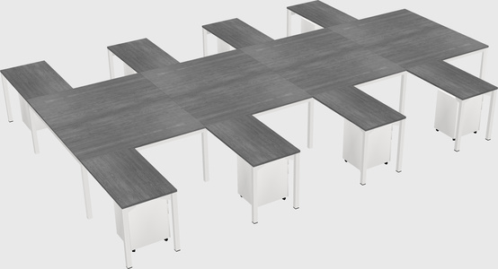 Shared l-shaped desk