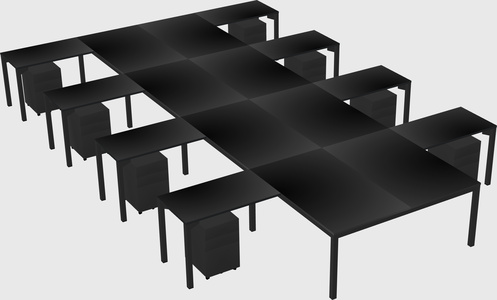 Shared l-shaped desk