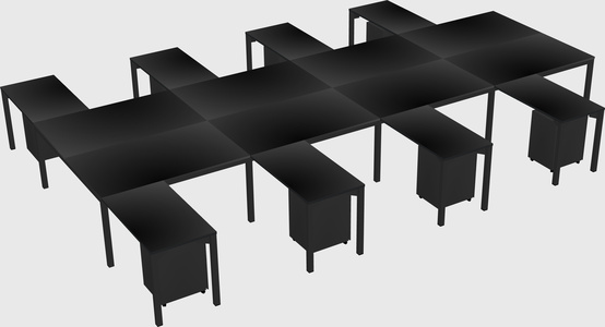 Shared l-shaped desk